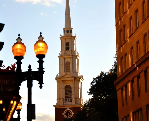 Streetside view of the Old South Meeting House