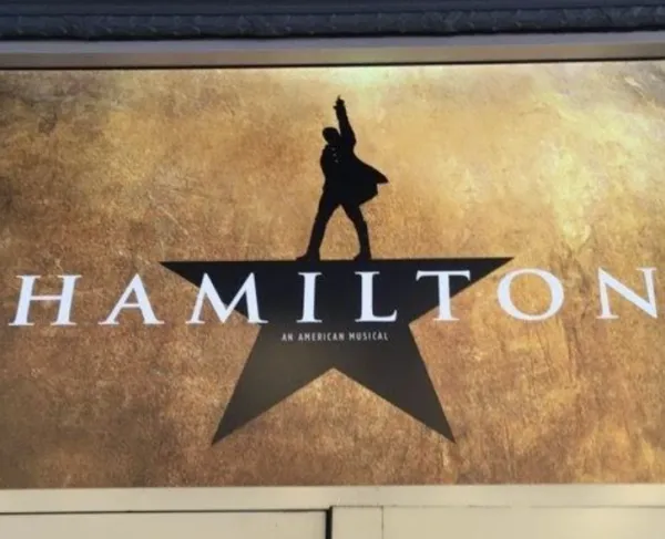 Hamilton Musical Poster taken at the CIBC theater in Chicago, Illinois.