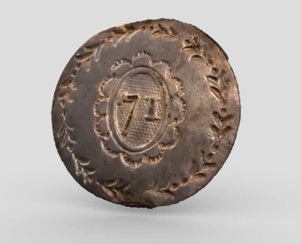 3-D 71st Regiment Button Still