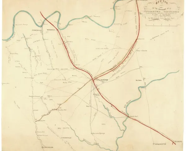 Sketch of the environs of Tullahoma, Tennessee