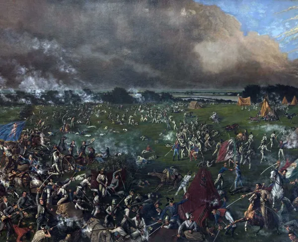 The Battle of San Jacinto, oil on canvas by Henry McArdle, 1895