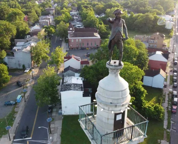 Trenton Battlefield Monument Aerial