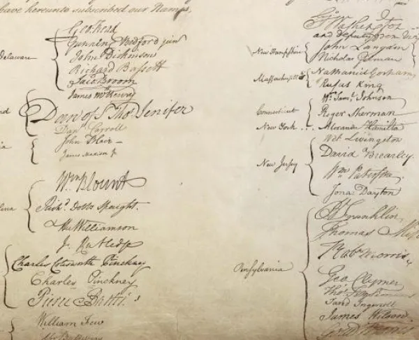The final page of the Constitution of the United States