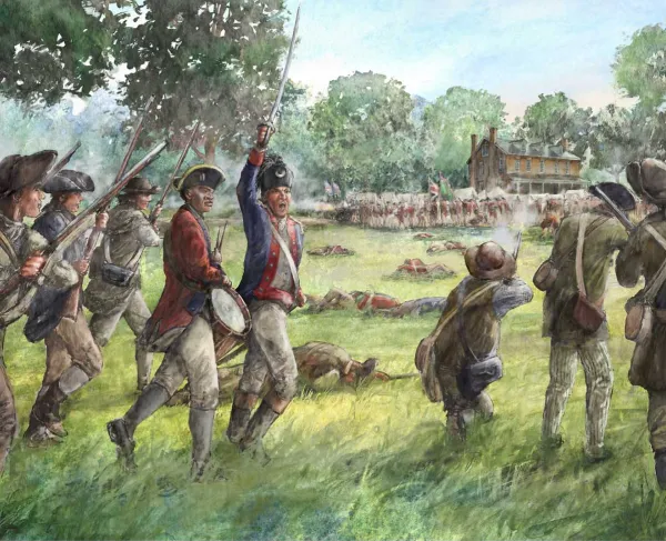 An illustration of the Battle of Eutaw Springs