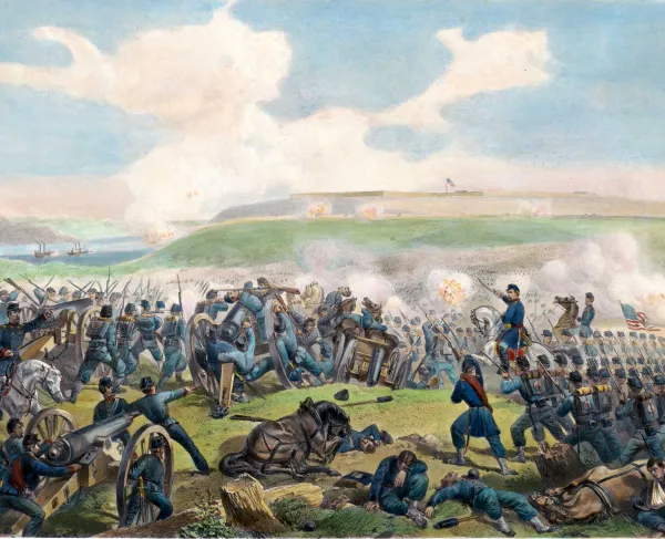 An illustration of the Battle of Fort Donelson