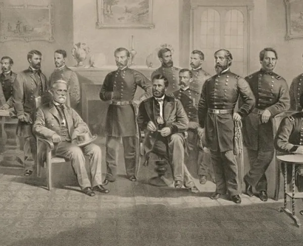 The Room in the McLean House, at Appomattox Court House, in which General Lee Surrendered to General Grant
