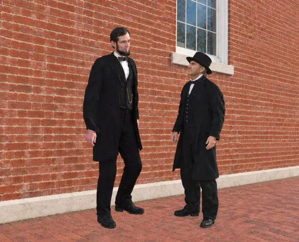 Abraham Lincoln meeting John Burns in Gettysburg
