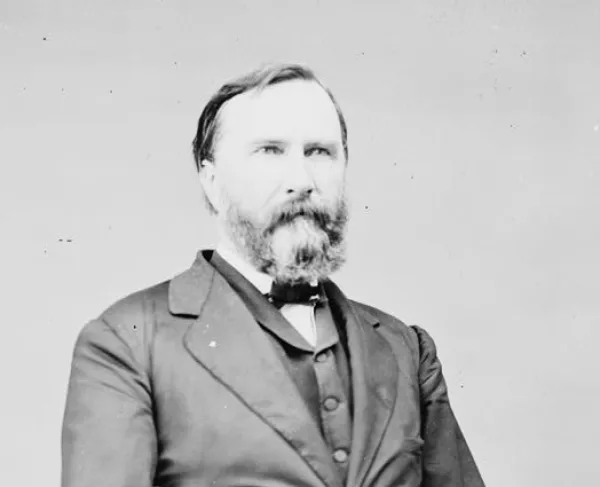 A black and white photograph of Confederate Gen. James Longstreet
