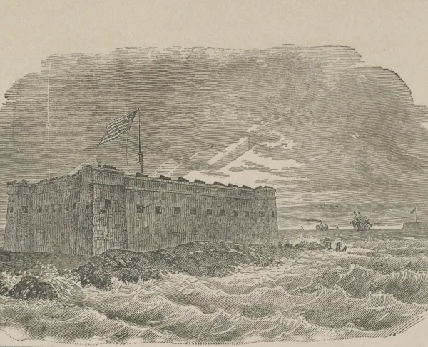 Drawing of Fort Zachary Taylor in Key West, Florida, 1861