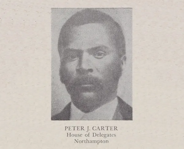 Peter Jacob Carter is the subject of this portrait, taken by an unknown photographer in the nineteenth century. This image was published in Luther Porter Jackson's Negro Office-Holders in Virginia (1945).