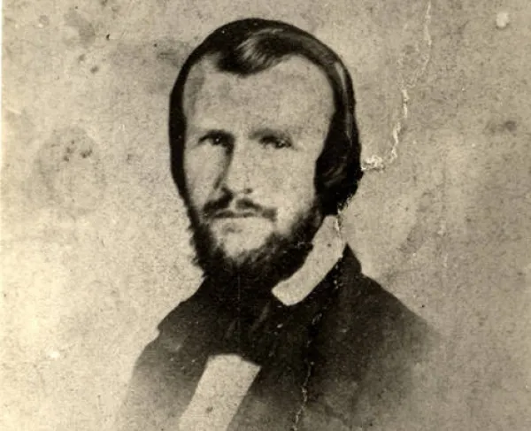 Nineteenth-century studio portrait of Horace Lawson Hunley, Confederate submarine developer.