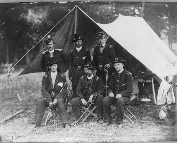 Portrait of several Union officers at Antietam
