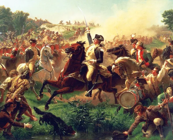 A painting of the Battle of Monmouth