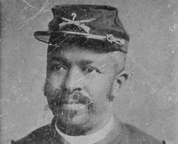 Head-and-shoulders portrait of Christian Fleetwood, Civil War veteran and Medal of Honor recipient, facing slightly left.