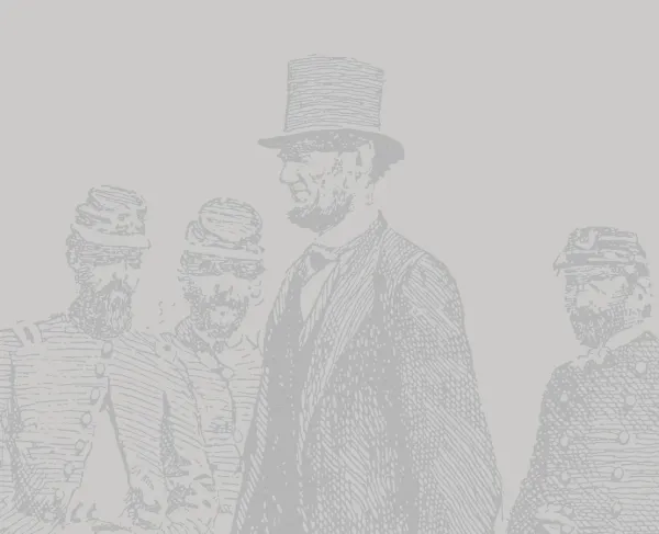 This is a sketch of Abraham Lincoln addressing Union soldiers.