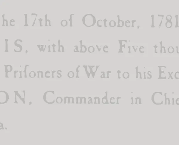 This is a text excerpt describing Cornwallis' surrender. 