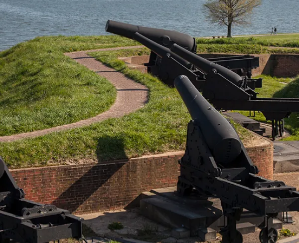 Photograph of cannons at Fort McHenry