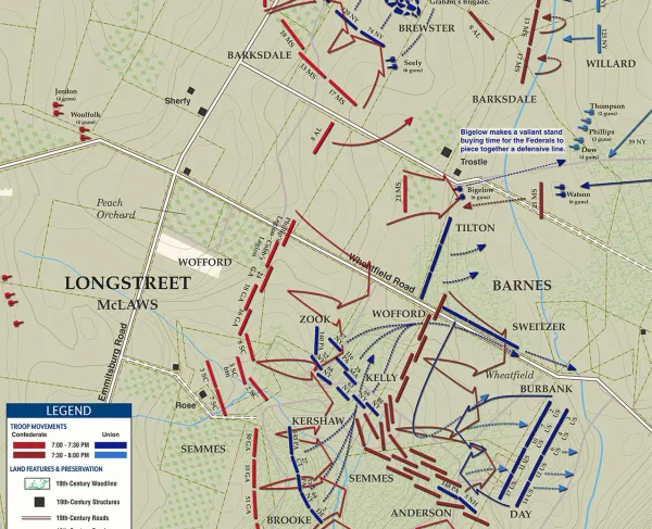 Gettysburg | The Wheatfield and Peach Orchard | Jul 2, 1863 | 7 pm to 8 pm