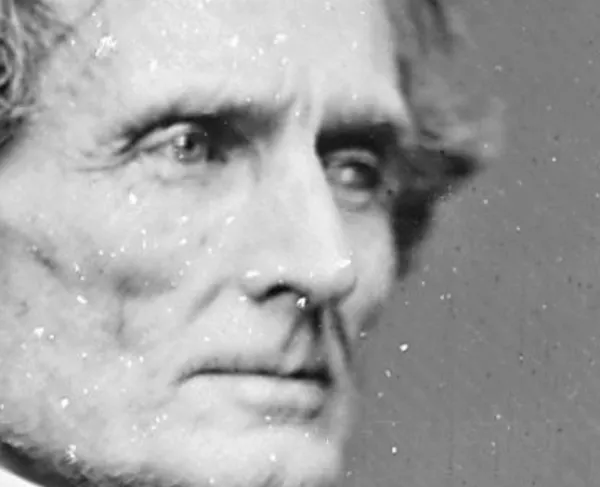 Close up of Jefferson Davis' face