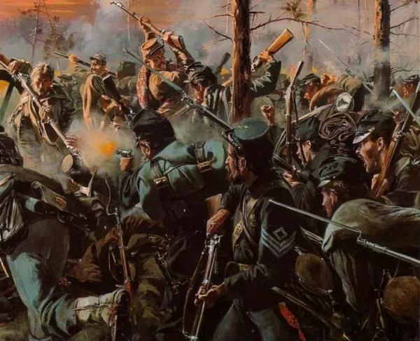 Painting depicting the 11th Alabama Infantry of Wilcox's Brigade at the Battle of Frazier's Farm on June 30, 1862.