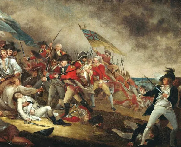 Painting of the Battle of Bunker Hill.