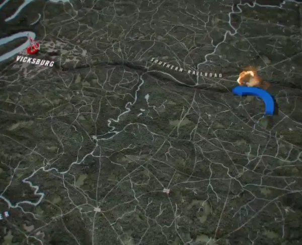 This is a screenshot of the Vicksburg Animated Map