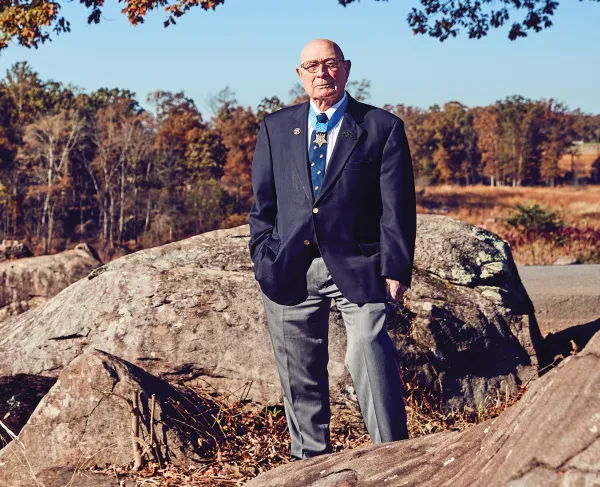 Medal of Honor Recipient Hershel “Woody” Williams at Gettysburg Battlefield