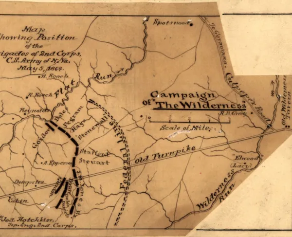 Map Showing Position of the Brigades of 2nd Corps, C.S. Army of N. Va.