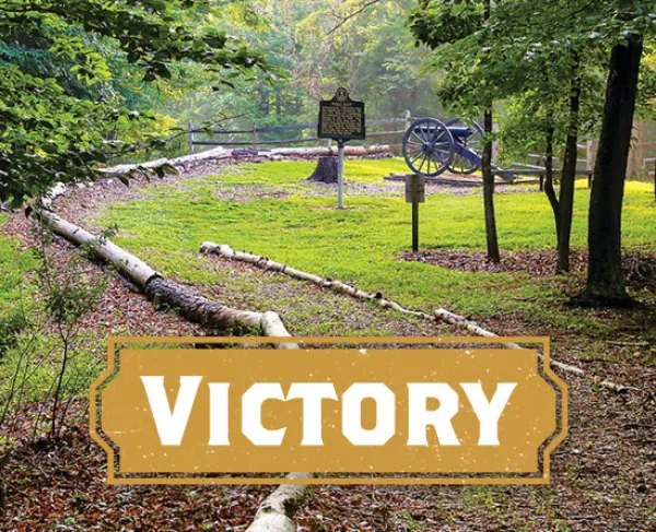 Mill Springs Battlefields with the word 'Victory' atop it