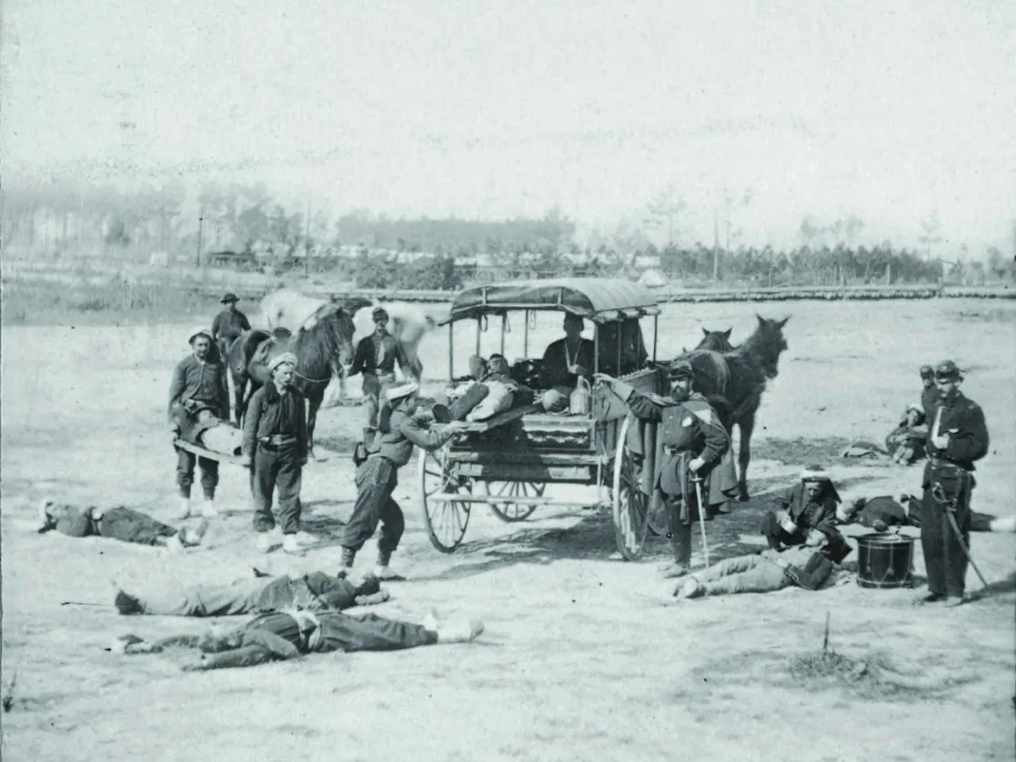 Ambulance Corps Training Drill ear Brandy Station, Va.