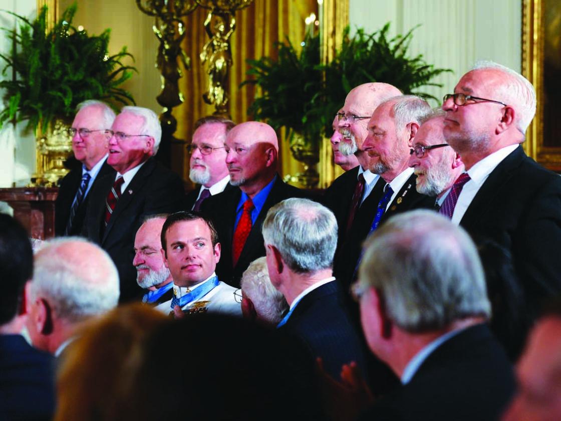 Members of Jim's unit at his Medal of Honor Ceremony