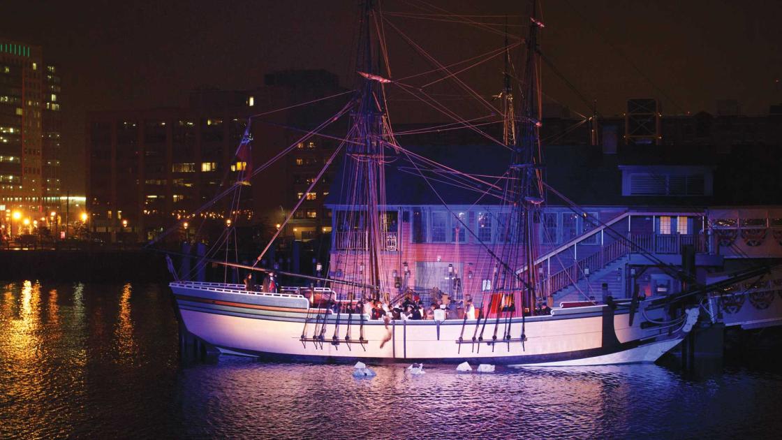 Tea Party Reenactment at Boston Tea Party Ships & Museum at Griffin’s Wharf