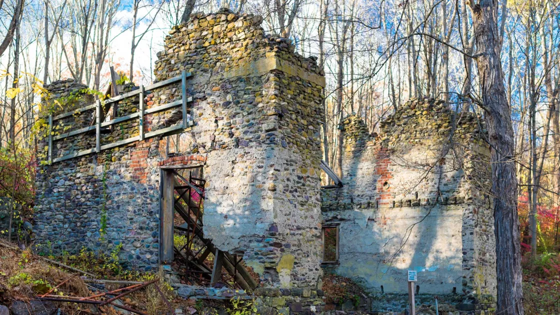 One of the derelict structures at Long Pond Ironworks in New Jersey