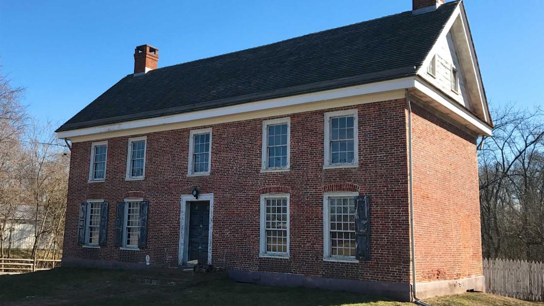 Facade of the Old Dutch Parsonage in New Jersey