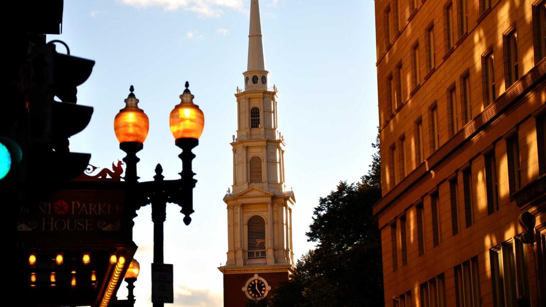 Streetside view of the Old South Meeting House