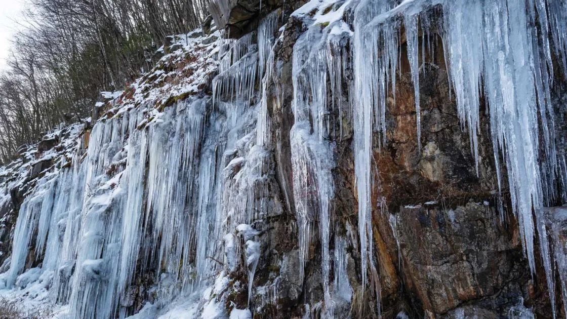 Icy ridge along the Knox Trial in Sandisfield, Mass. 