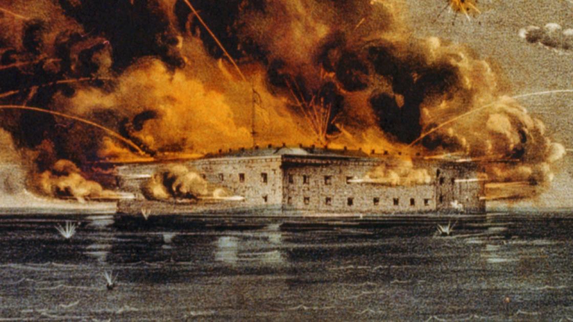 Painting of the Bombing of Fort Sumter