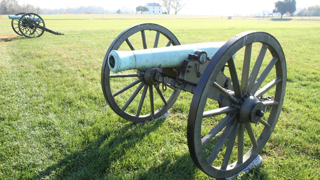 This image depicts two confederate cannons. 