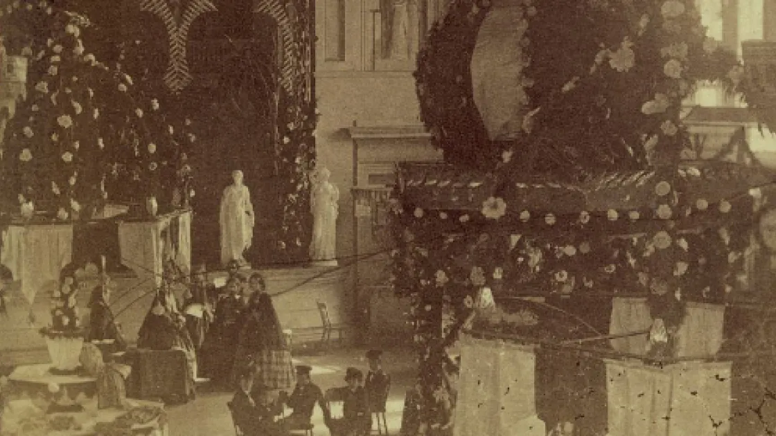 Interior of Secession Hall, 1860. Photograph by George S. Cook.