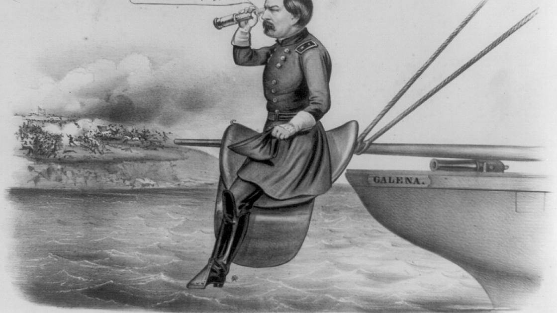 This image depicts a political cartoon mocking McClellan.
