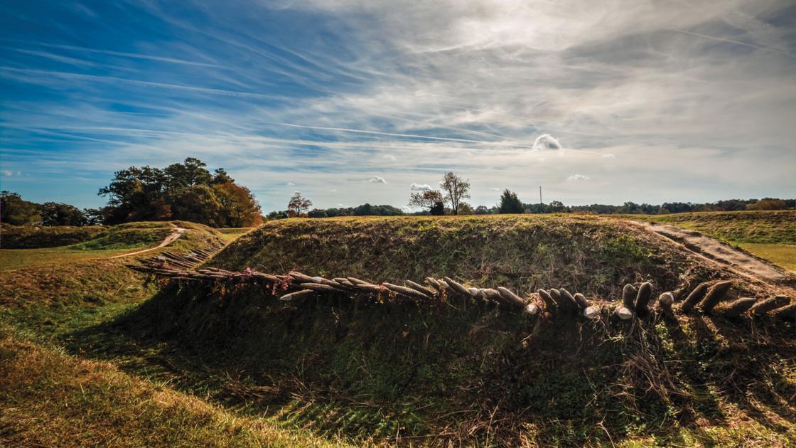 The recreated earthworks of Redoubt 9, Yorktown Battlefield