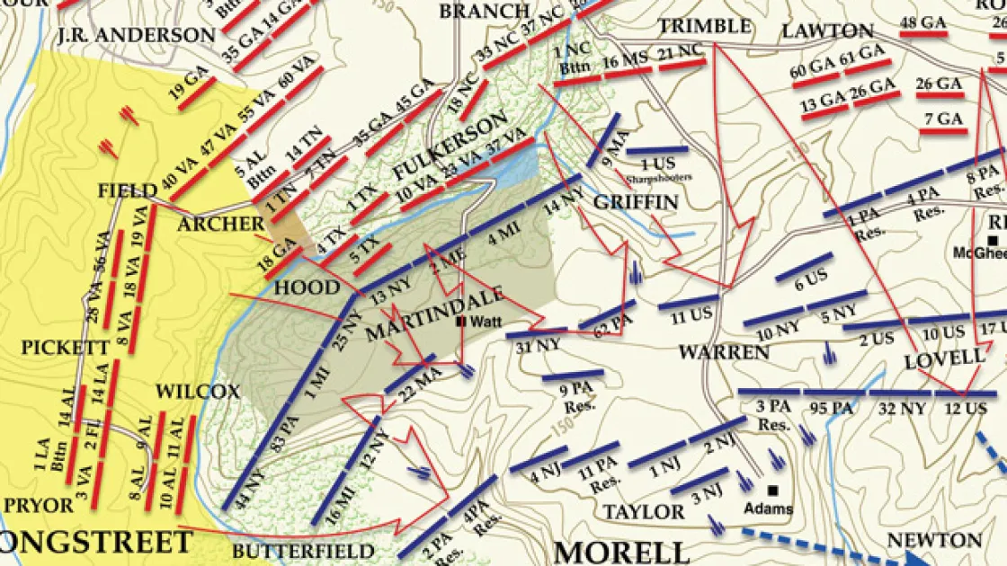 This is a map detailing the military tactics used at Gaines' Mill.