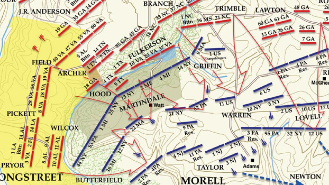 This is a map detailing the military tactics used at Gaines' Mill. 