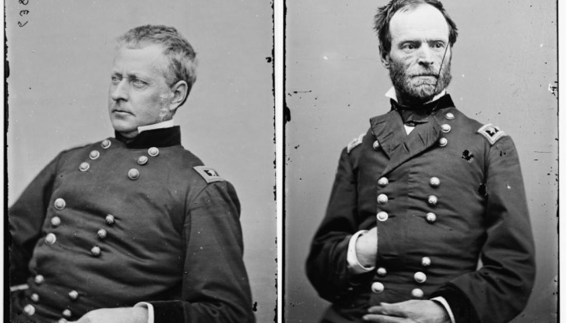 This image depicts William Sherman and Joseph Hooker. 