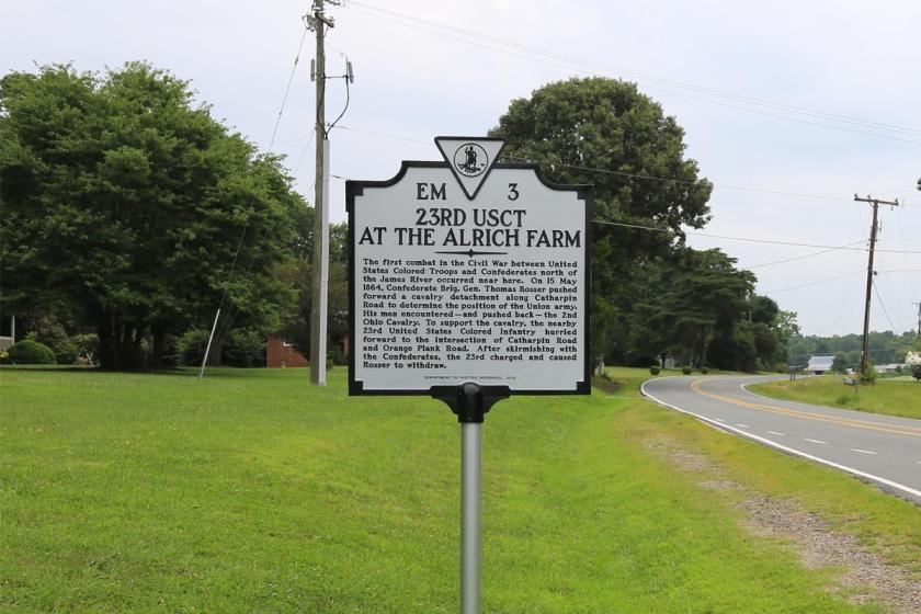 23rd USCT at the Alrich Farm Historical Marker