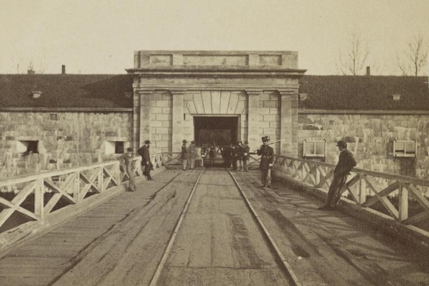 Fort Monroe, main entrance and bridge over which slaves escaped to freedom