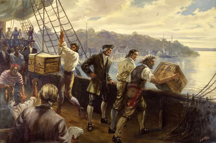 Painting of the Yorktown Tea Party