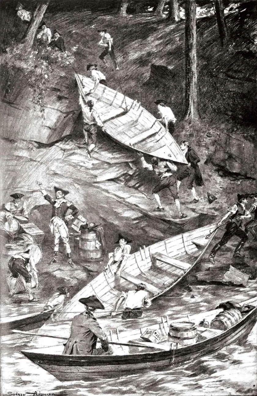 Carry the Bateaux at Skowhegan Falls by Sydney Adamson