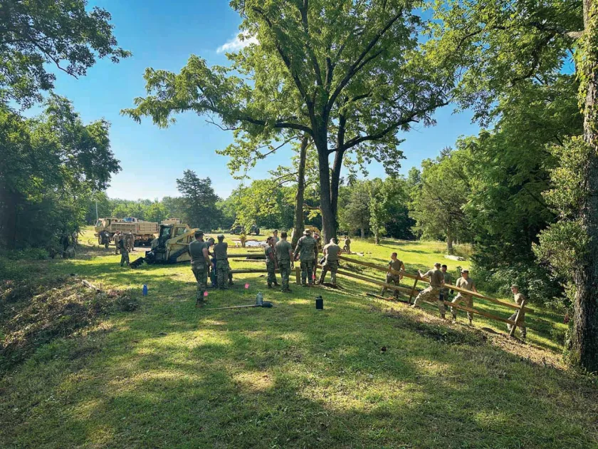 The Virginia National Guard 1033 Engineer Support Company of the 276 Engineer Battalion spent two weeks on the Cedar Creek Battlefield this past July.