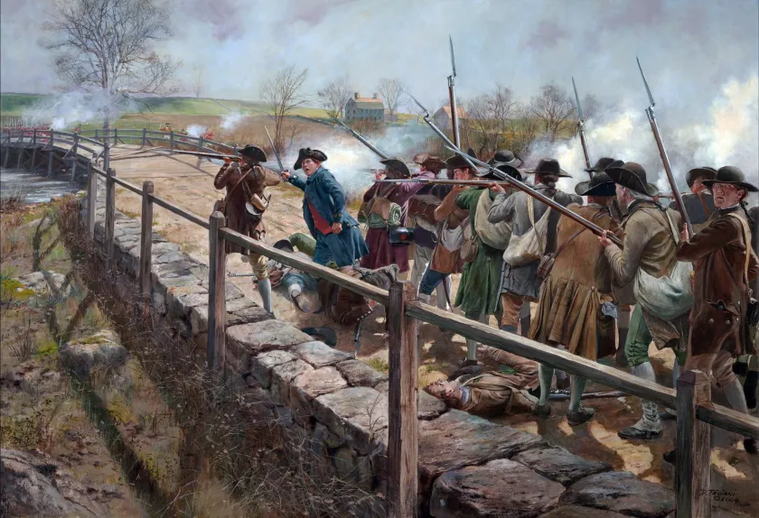 Don Troiani's "Concord Bridge, The Nineteenth of April, 1775" 